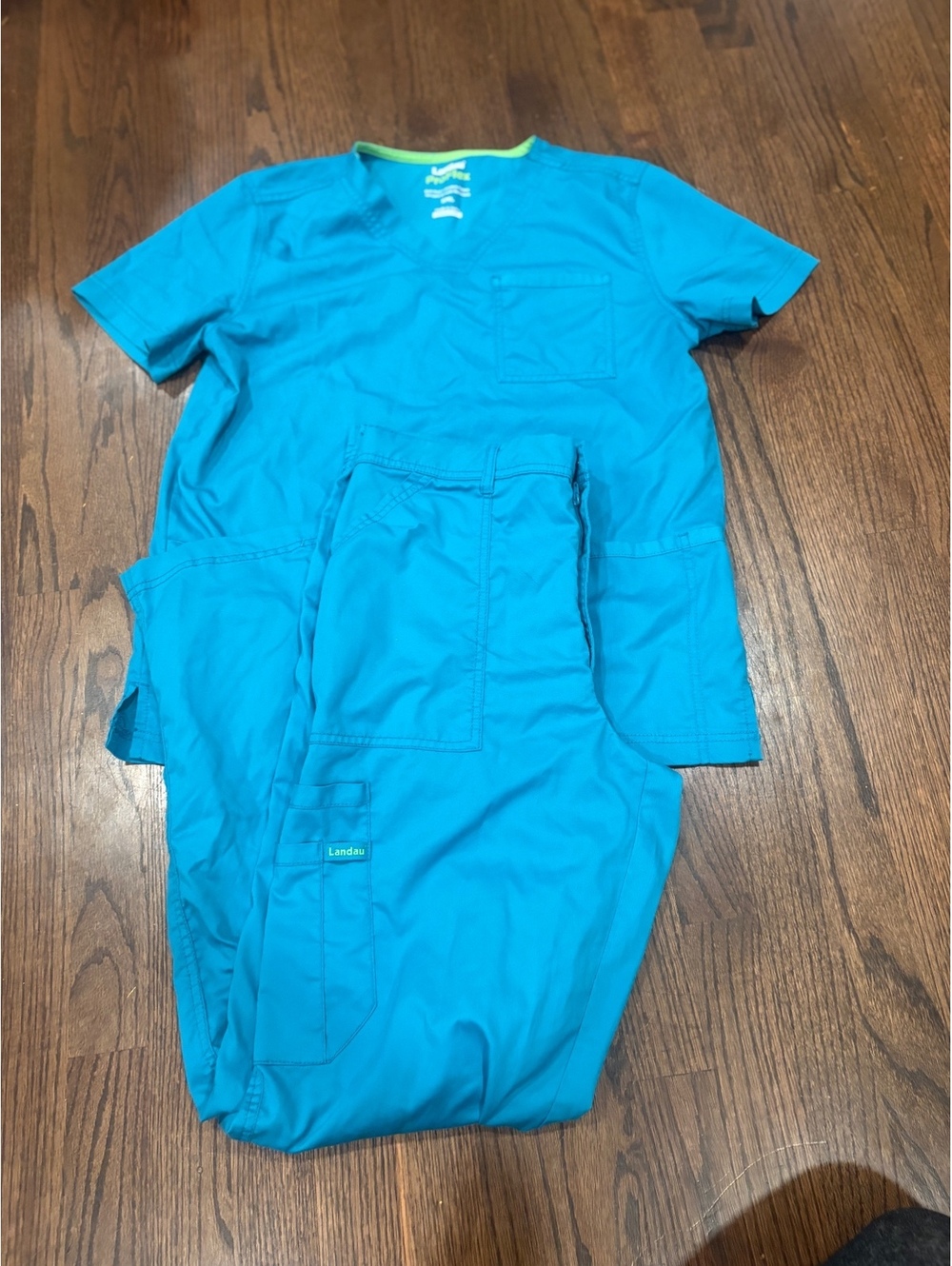 Landau ProFlex Medical Scrub Set in Teal Blue - Medium pants & Small top